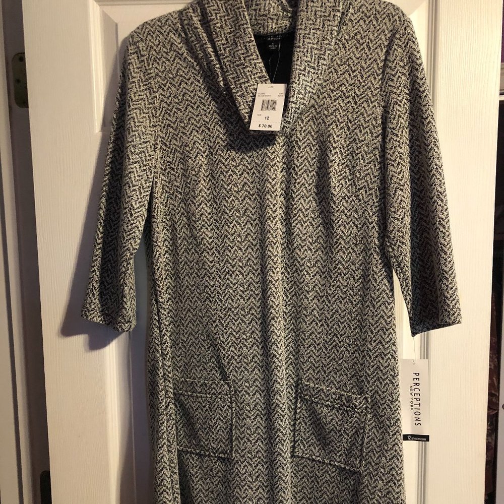perceptions cowl neck sweater dress